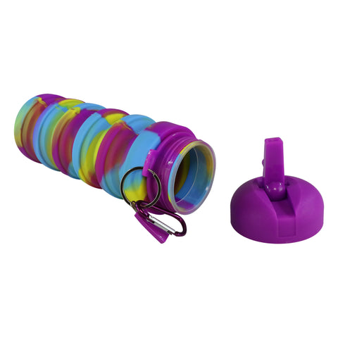 Image of Smily Kiddos Silicone Expandable & Foldable Water Bottle Purple