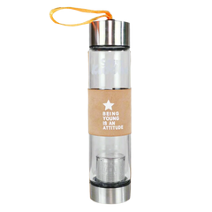 Smily Kiddos Glass bottles with Removable Stainless Steel Infuser Orange