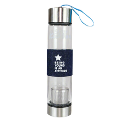 Smily Kiddos Glass bottles with Removable Stainless Steel Infuser Blue