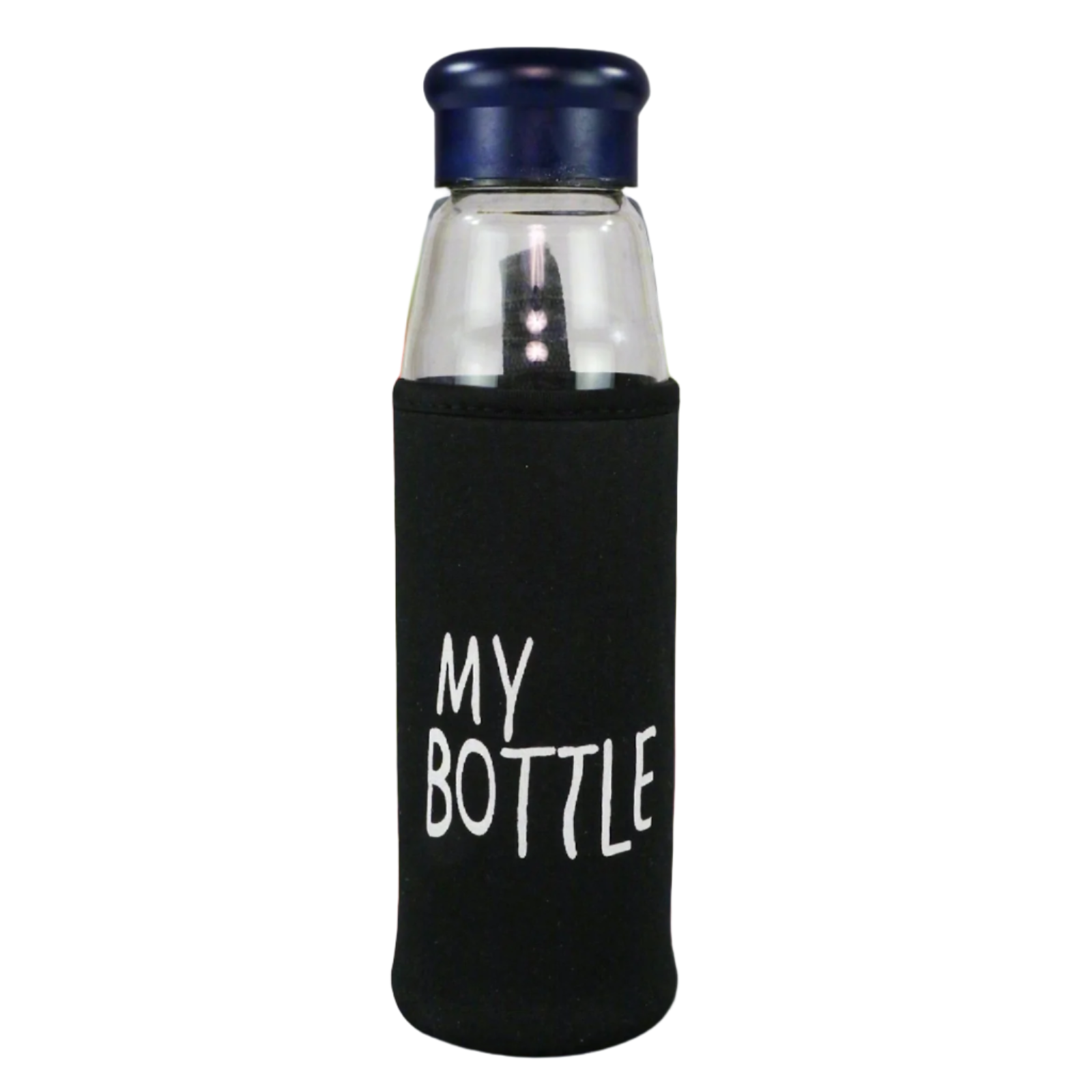 Smily Kiddos Glass bottles with Removable Stainless Steel Infuser Navy Blue