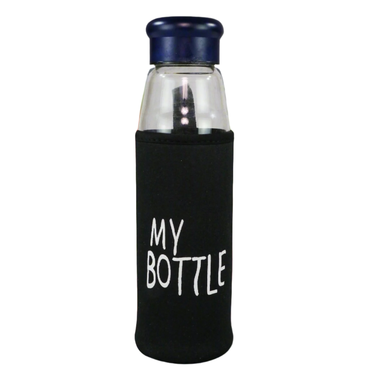 Smily Kiddos Glass bottles with Removable Stainless Steel Infuser Navy Blue