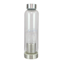Smily Kiddos Glass bottles with Removable Stainless Steel Infuser Black