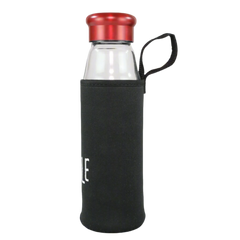 Smily Kiddos Glass bottles with Removable Stainless Steel Infuser Red