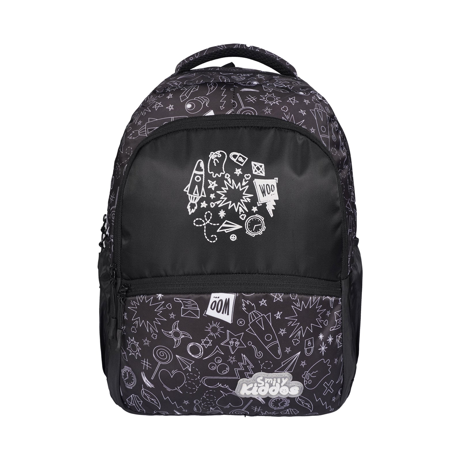 Smily Kiddos 3-in-1 School Combo – Sonic Lunch Bag, Coco Backpack & 750ml Space Sipper (Black Theme)