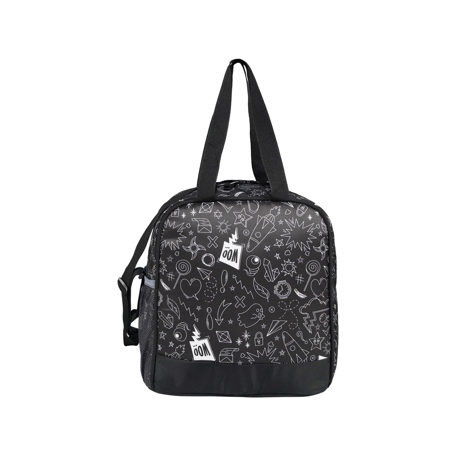 Smily Kiddos 3-in-1 School Combo – Sonic Lunch Bag, Coco Backpack & 750ml Space Sipper (Black Theme)