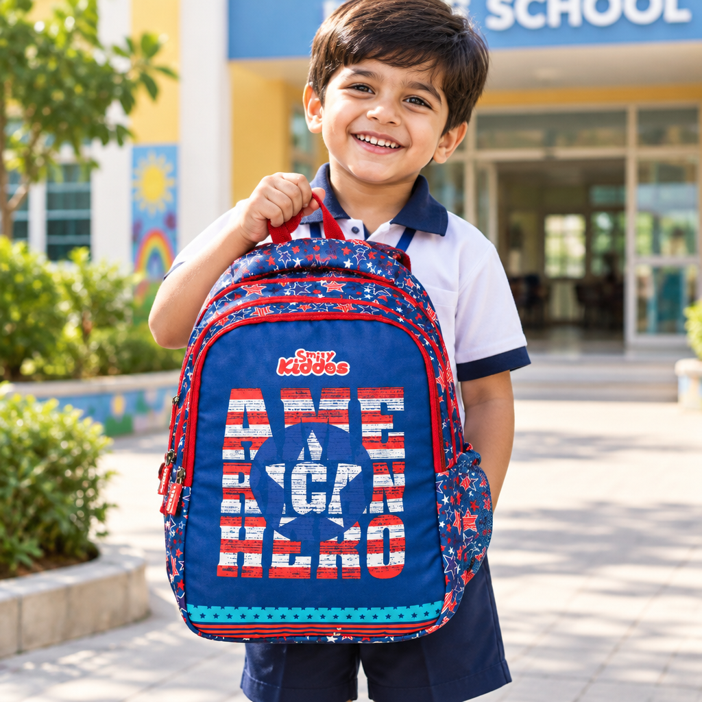 American Hero School Backpack – Blue