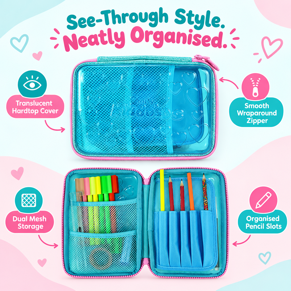 PVC Pencil Case - Light Blue