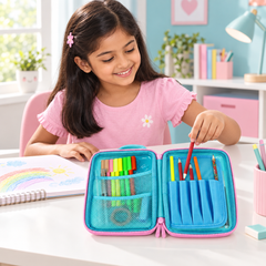 PVC Pencil Case - Light Blue