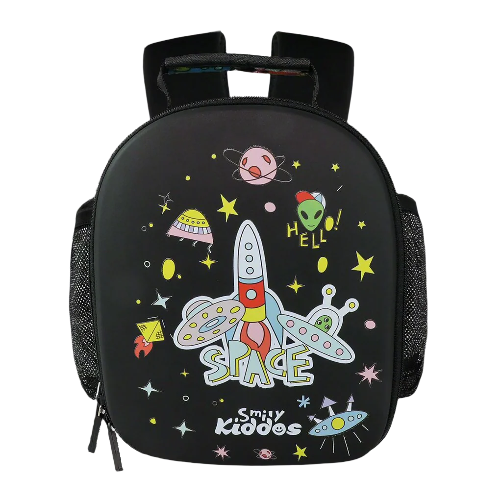 Smily Kiddos Eva Pre School Backpack Space Theme - Black