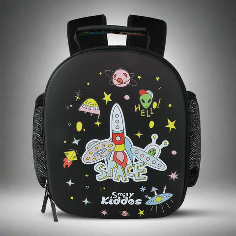 Image of Smily Kiddos Eva Pre School Backpack Space Theme - Black