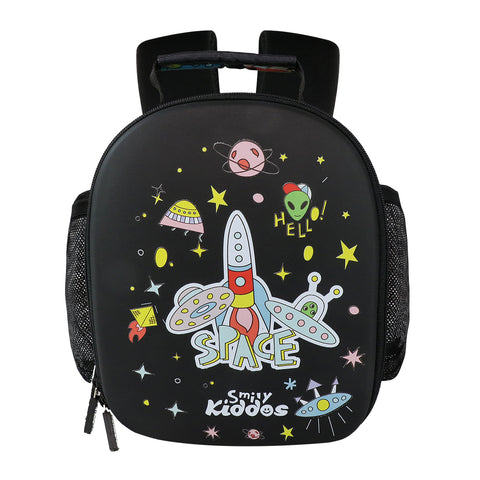 Image of Smily Kiddos Eva Pre School Backpack Space Theme - Black