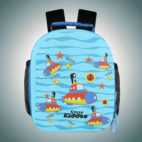 Image of Smily Kiddos Eva Pre School Backpack Submarine Theme - Light Blue