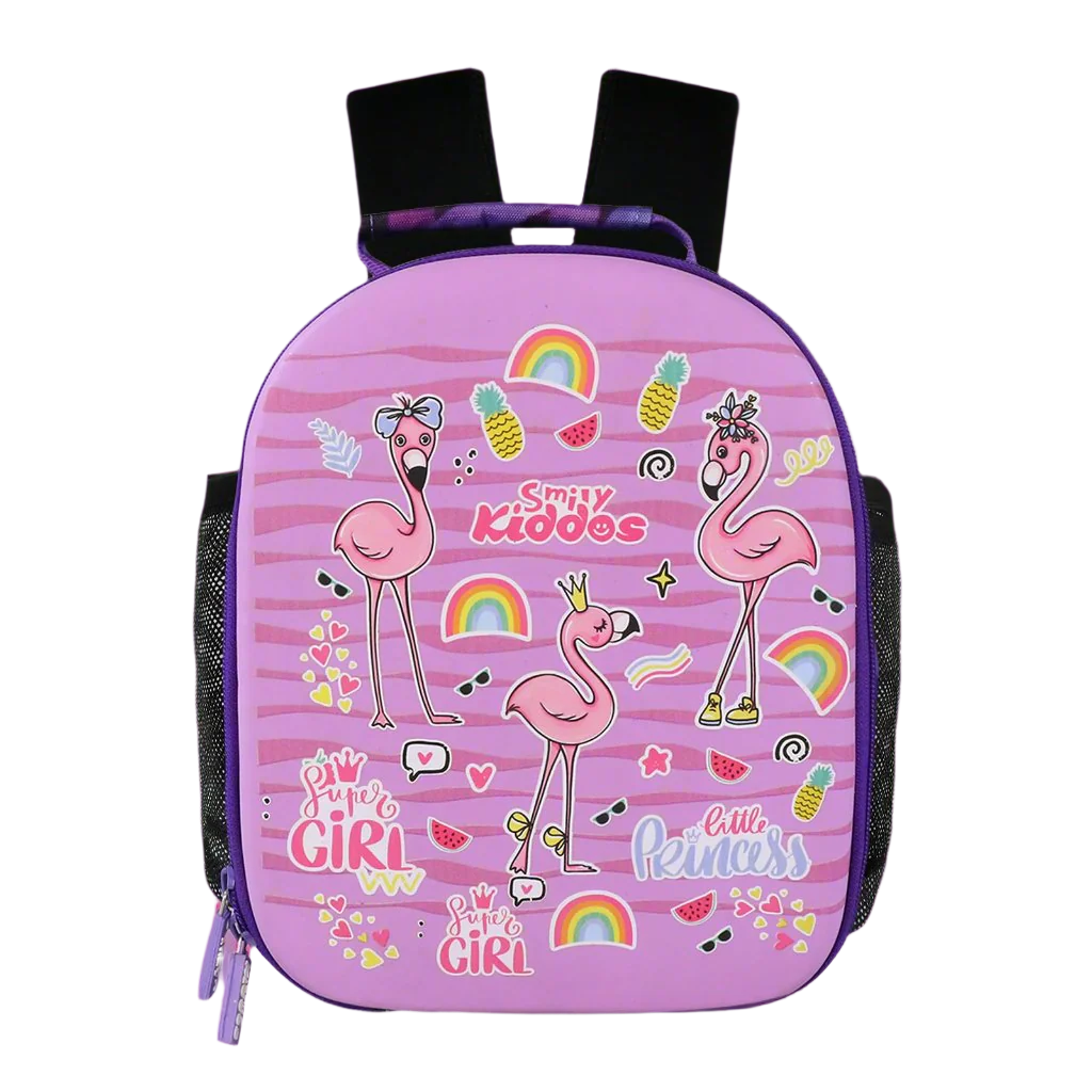 Smily Kiddos Eva Pre School Backpack Flamingo Theme -Purple