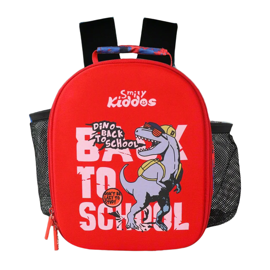 Smily Kiddos Eva Pre School Backpack Dino Theme - Red