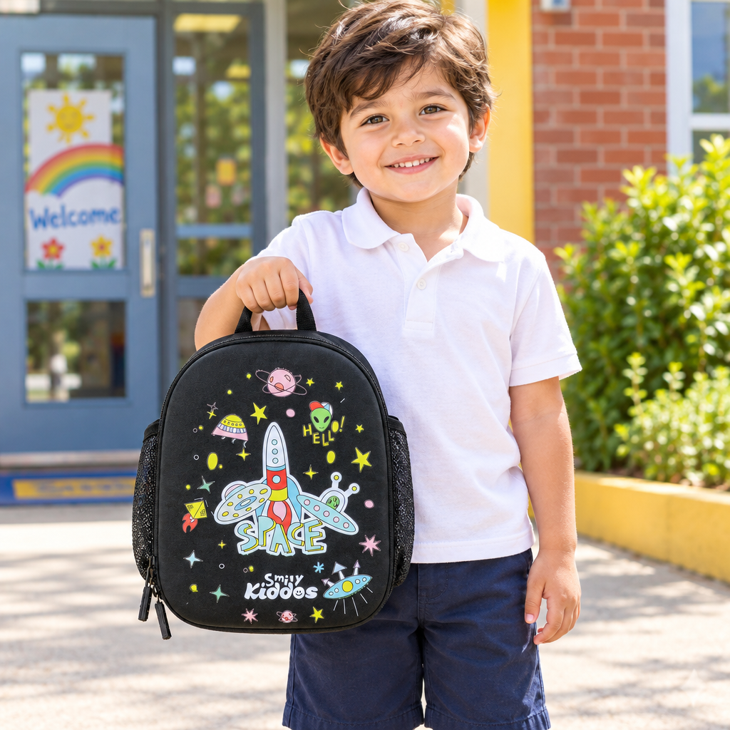 EVA Preschool Backpack - Space Theme - Black
