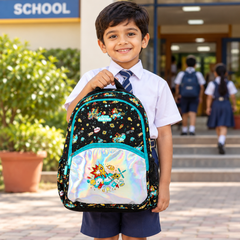 Space Theme School Backpack – Black