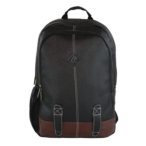 Mike Bags (OCTANE & CASTER ) Faux Leather Backpack | Men's and Women's | Black