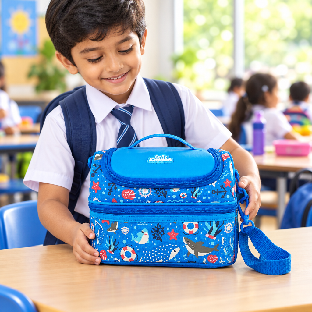 Double Decker Lunch Bag V3 - Baby Shark Theme - Blue