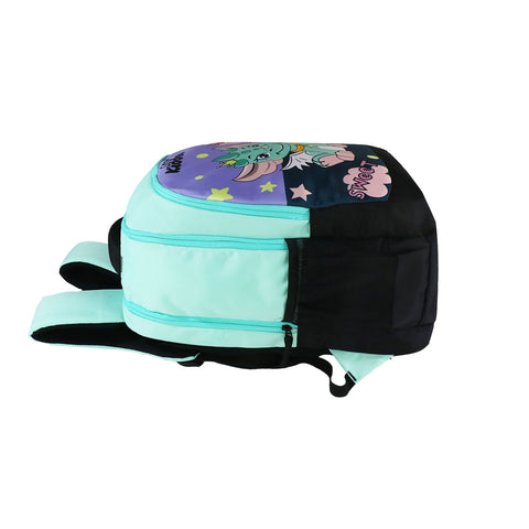 Image of Smily Kiddos 29 Ltrs Junior School Bag  - Cute Dragon- Sea Green LxWxH :45 X 33 X 20 CM