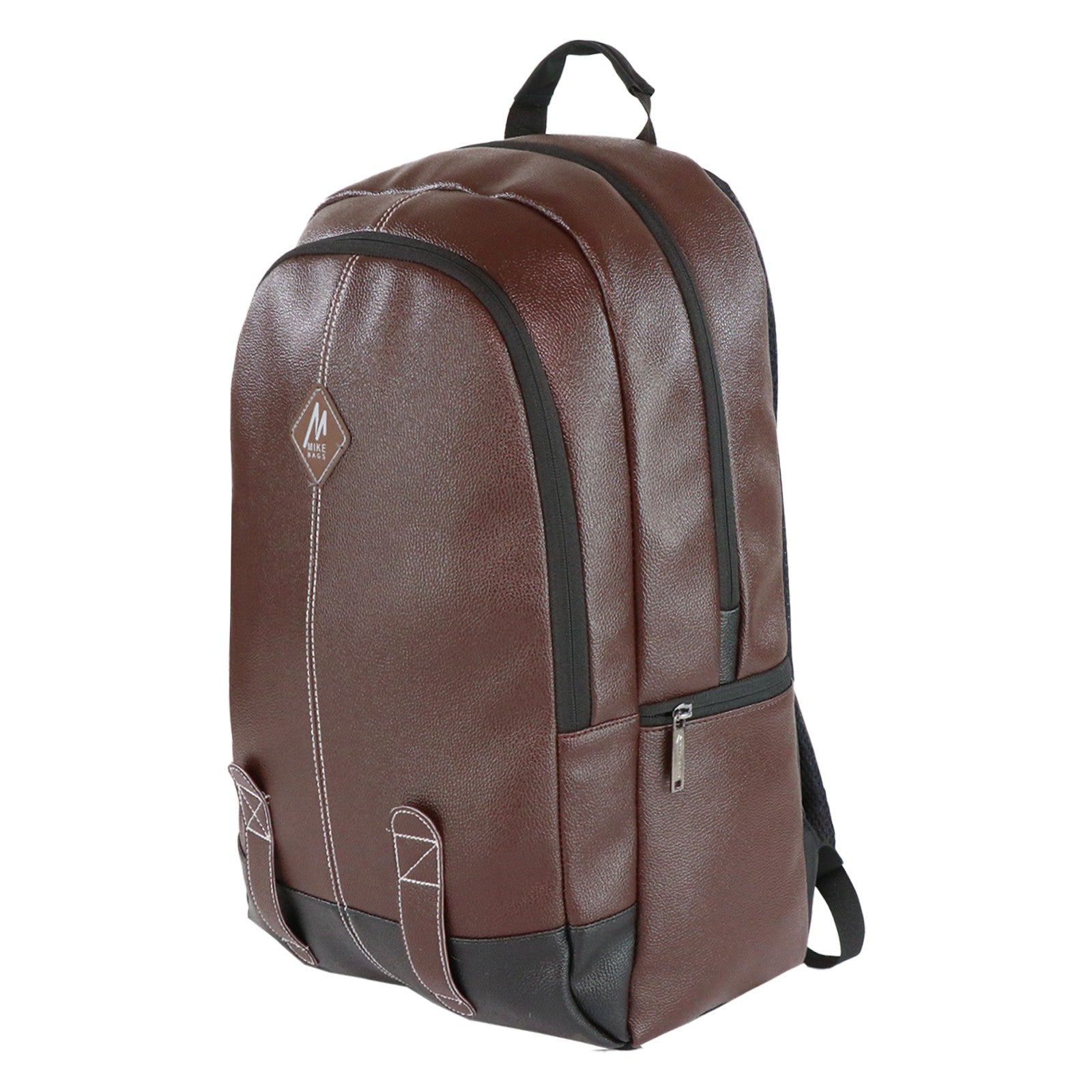 Mike Octane 21L Faux Leather Laptop Backpack (Dark Brown) | 48×32×14 cm | Office & Travel Bag