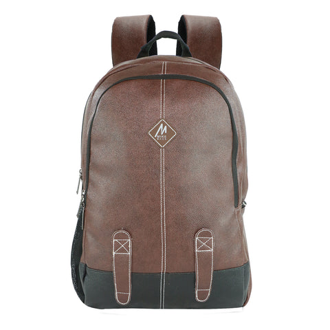 Image of MIKE BAGS Special Combo Faux Leather Laptop Backpack and Duffle bag : Brown