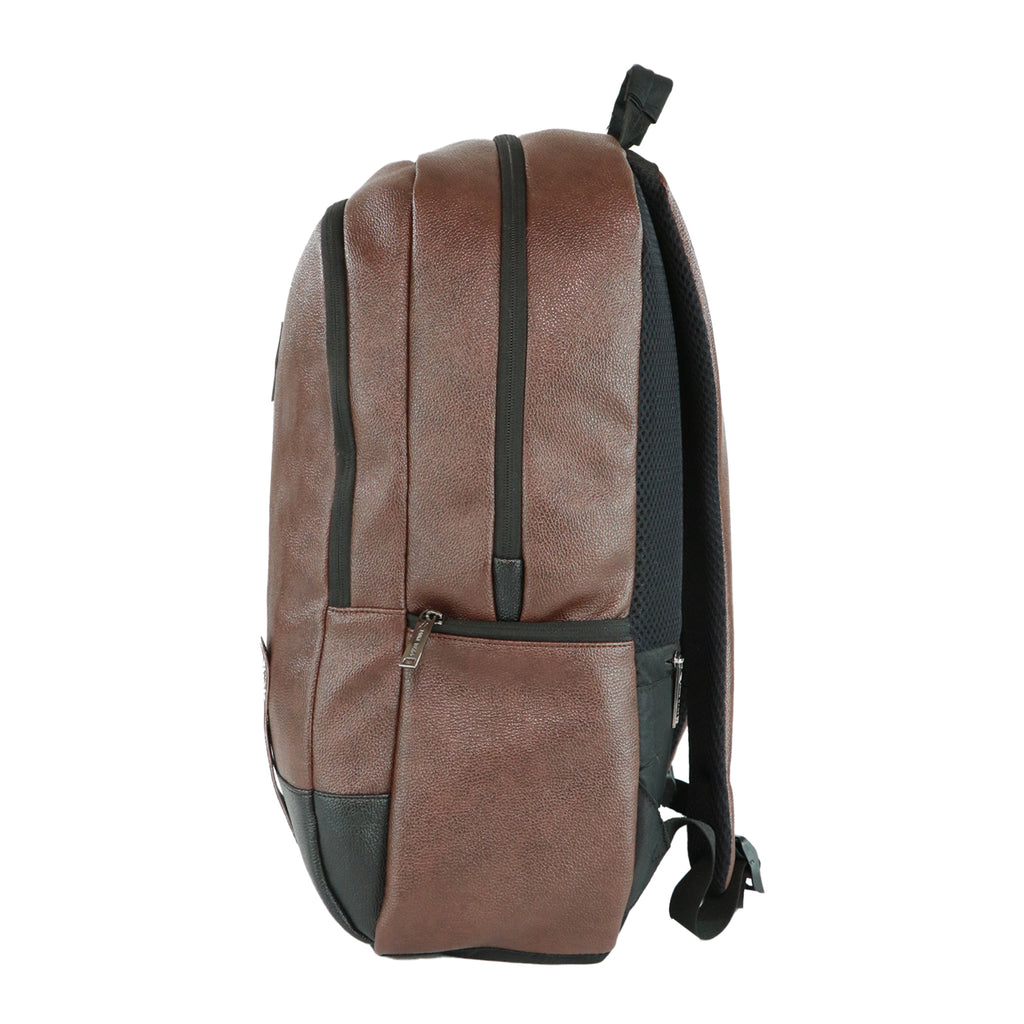 Faux leather central logo zipper backpack | ARMANI EXCHANGE Man