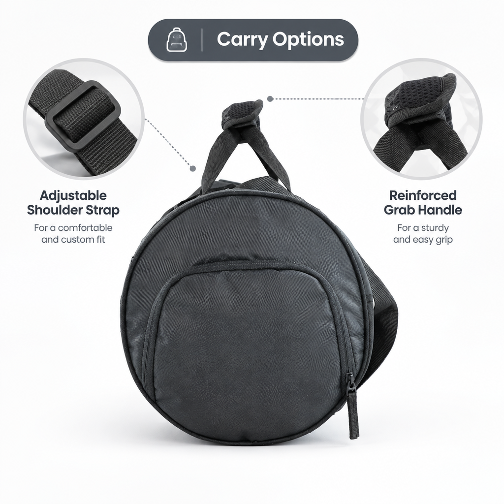 Mike Dual Tone Pro Gym Bag with Shoe Compartment – Black