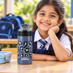 Small Insulated Bottle - Leopard Print Grey