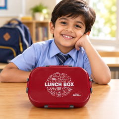 Stainless Steel Lunch Box Pan Cake Theme - Red