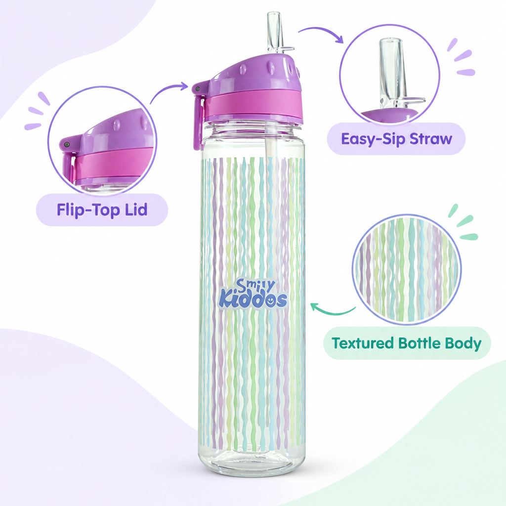 Straight Sipper Water Bottle for Kids 680ml - Butterfly