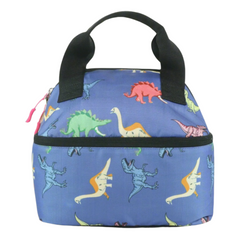 Smily Kiddos Double Decker Lunch Bag Dino Theme - Blue LxWxH :25.5 X 17 X 20 CM