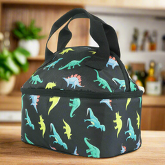 Smily Kiddos Combo Double Decker Lunch Bag and Stainless Steel Lunch Box |  Dino Theme