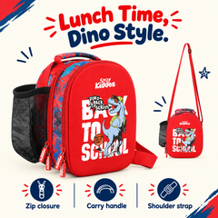 Hardtop Eva Lunch Bag - Dino Theme - Red