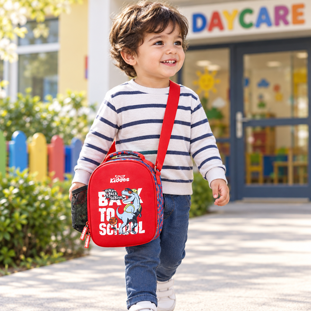 Hardtop Eva Lunch Bag - Dino Theme - Red