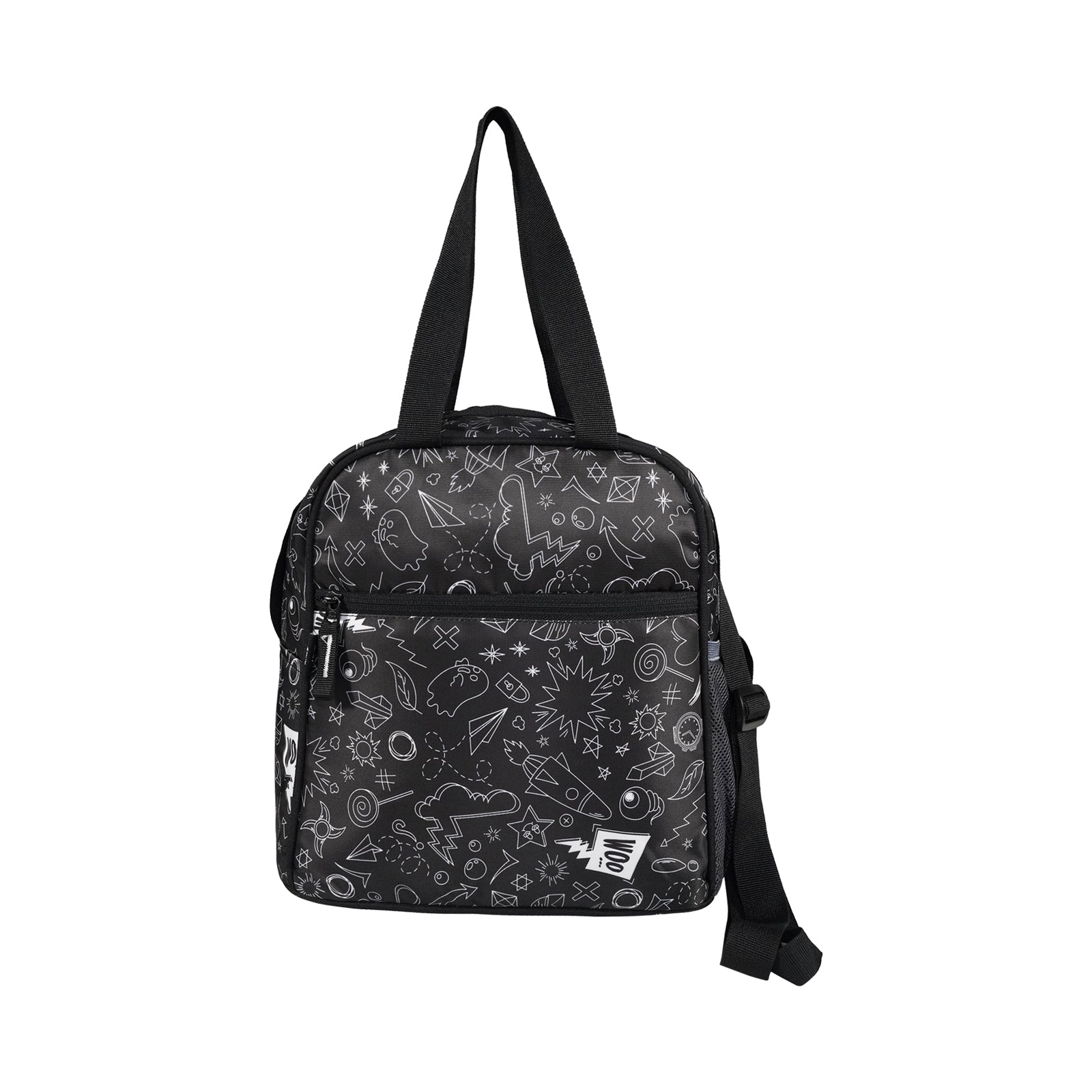 Smily Kiddos 3-in-1 School Combo – Sonic Lunch Bag, Coco Backpack & 750ml Space Sipper (Black Theme)