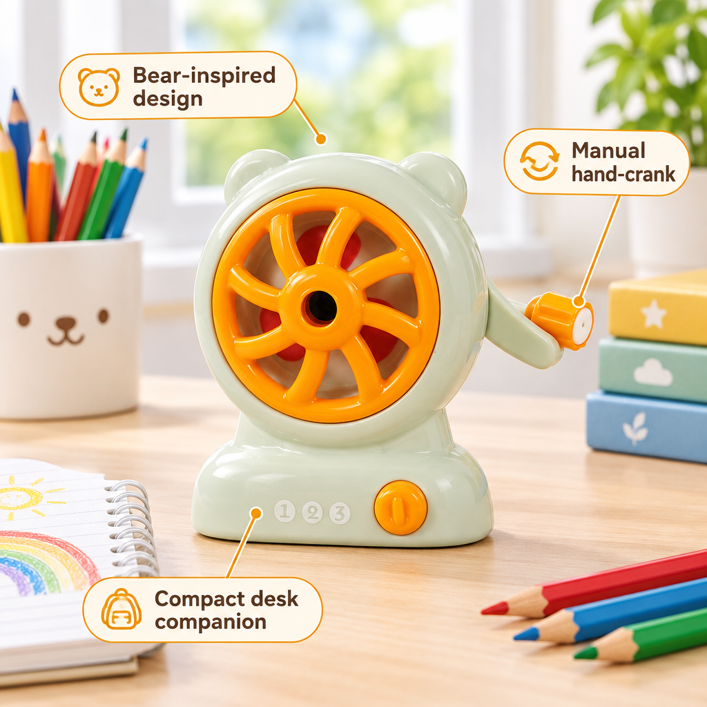 Smily Kiddos Fan Sharpener — Teal Blue