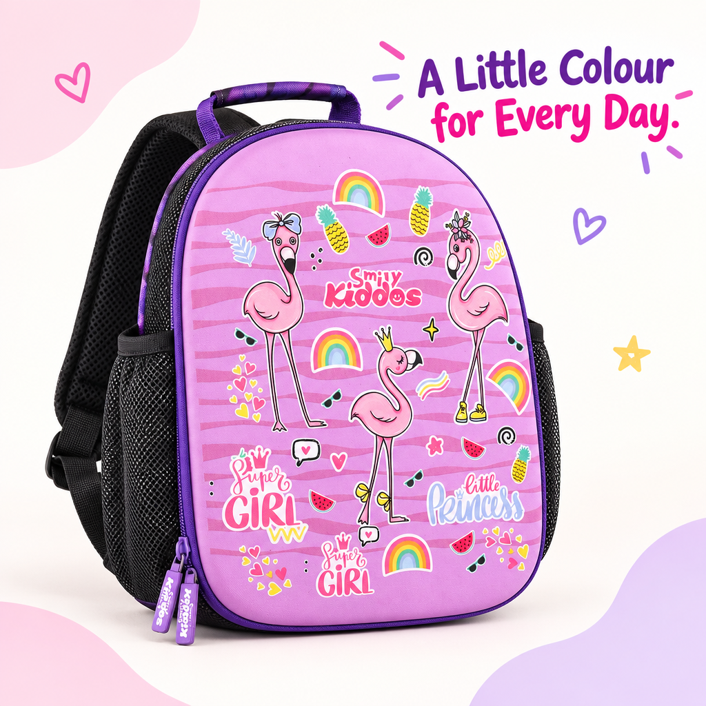EVA Preschool Backpack - Flamingo Theme - Purple