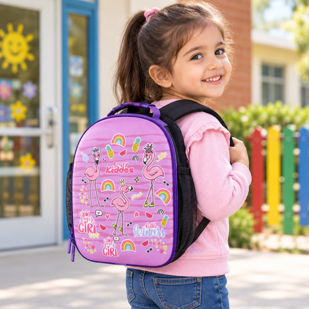 EVA Preschool Backpack - Flamingo Theme - Purple