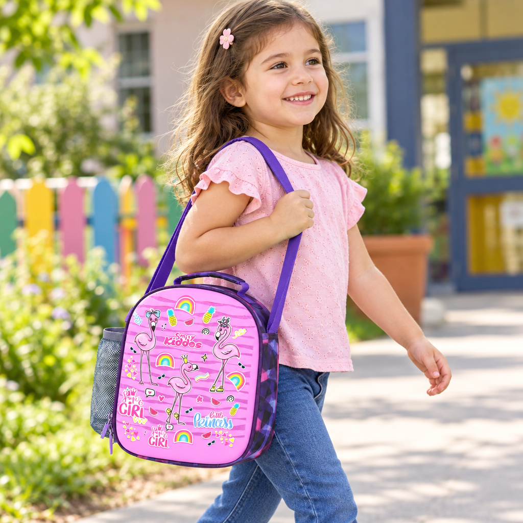 Hardtop Eva Lunch Bag - Flamingo Theme - Purple