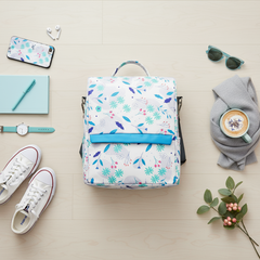 Luxe Fashion Backpack – White & Blue