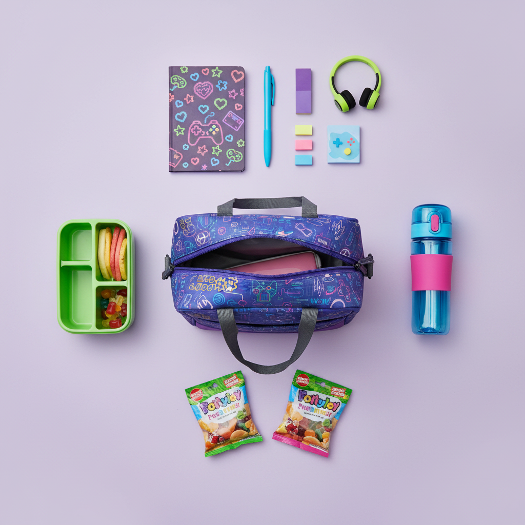 Joy Lunch Bag Senior – Arcade Fuel Theme | Purple