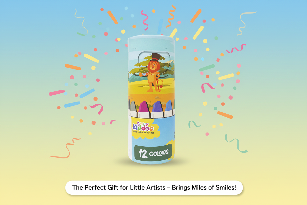 Smily Kiddos Silky Gel Crayons 12 Colors - Lion Theme