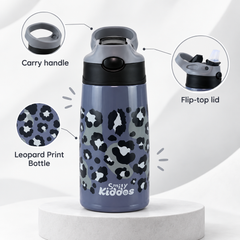 Small Insulated Bottle - Leopard Print Grey