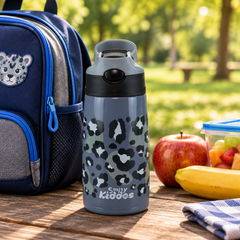 Small Insulated Bottle - Leopard Print Grey