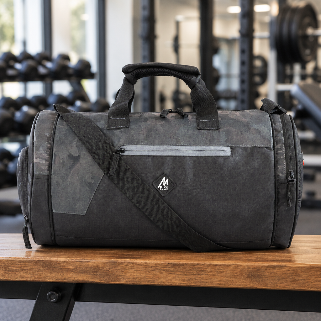 Mike Dual Tone Pro Gym Bag with Shoe Compartment – Grey