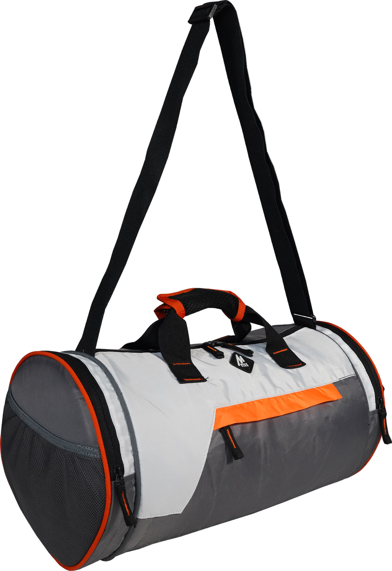 Mike Bags Fit Gear Gym Bag - Grey & Neon Orange