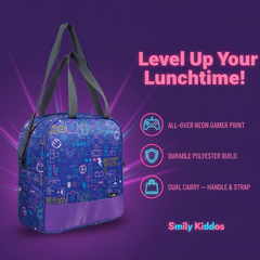 Joy Lunch Bag Senior – Arcade Fuel Theme | Purple
