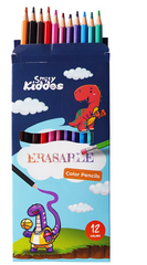 Smily Kiddos Erasable Plastic Color Pencils – Pack of 12