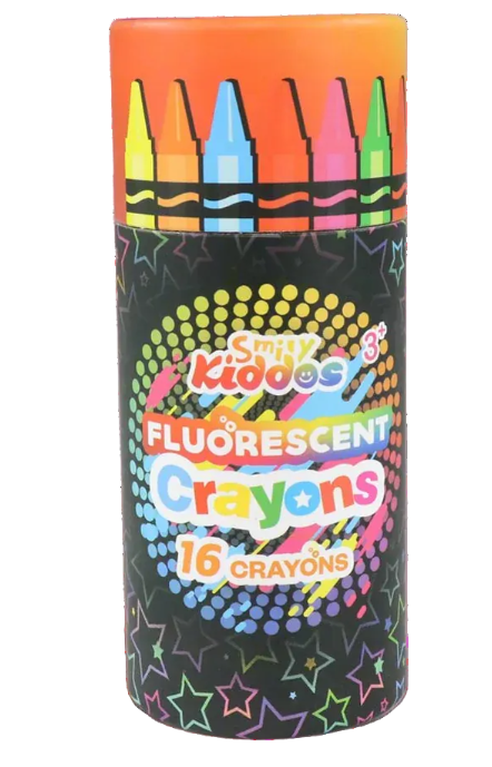 Fluorescent Crayons – 16 Vibrant Neon Colors for Kids