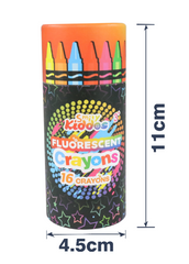 Fluorescent Crayons – 16 Vibrant Neon Colors for Kids